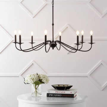 Wicklow 40" 8-Light Bohemian Farmhouse Iron LED Chandelier